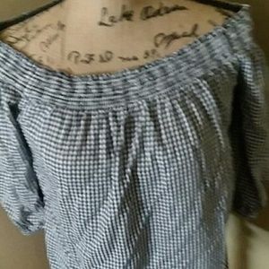 Old Navy Tops - Old Navy Black & White Gingham off shoulder Top Old Navy Tops - Old Navy Black & White Gingham off shoulder Top